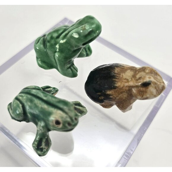 Ceramic Frog Collection Set Of 3 Vintage Figurines Collectibles je164 - Picture 6 of 12